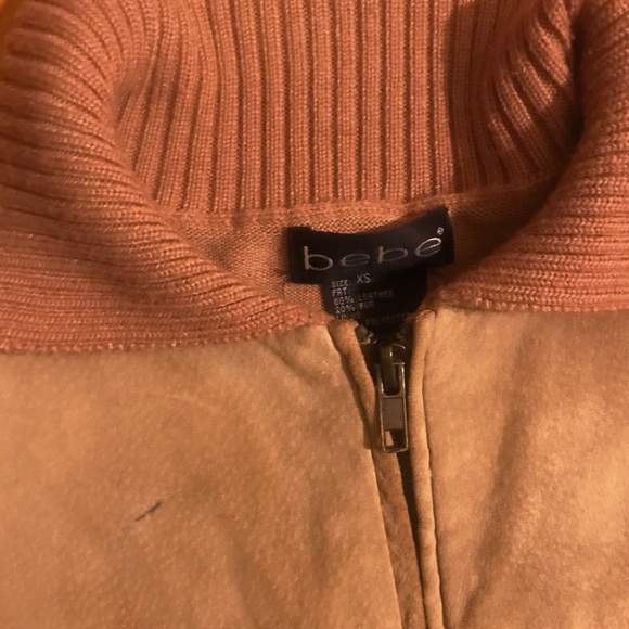 BEBE Fur & Leather Zip Jacket - Picture 5 of 8